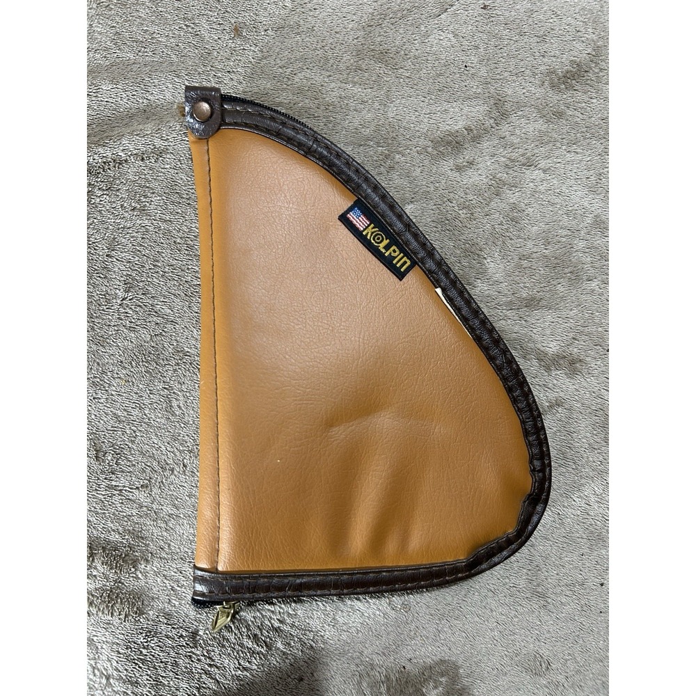 Vintage Kolpin Soft Pistol Rug Handgun Case Tan Brown Padded Made in USA